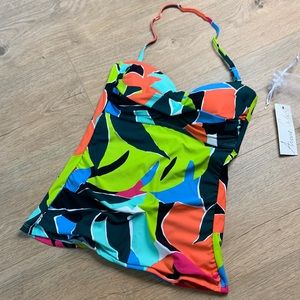 Anne Cole Palm Twist Bandeau Tankini Swimsuit Top